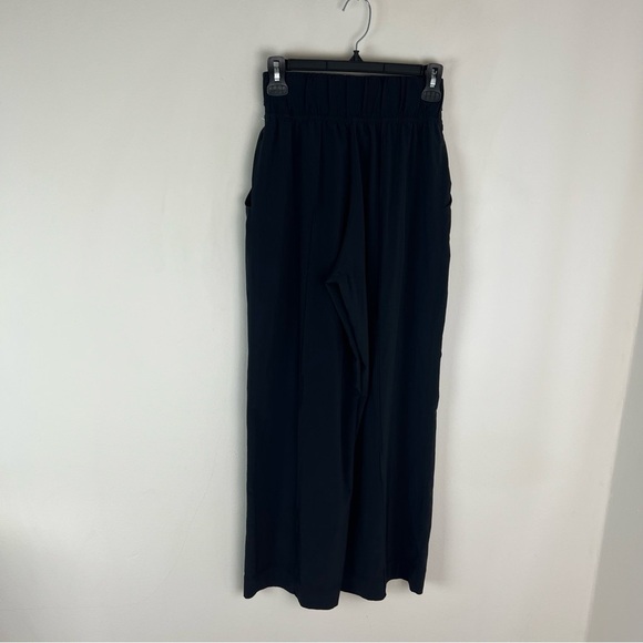 Lululemon Black Noir High Rise Tie Waist Wide Leg Pants Pant, Size 6 - Picture 7 of 10